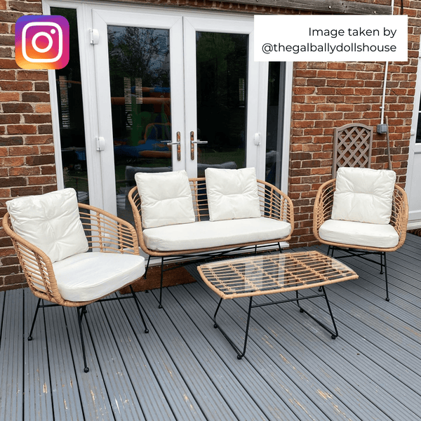 St Loy Natural 4 Seater Rattan Sofa set