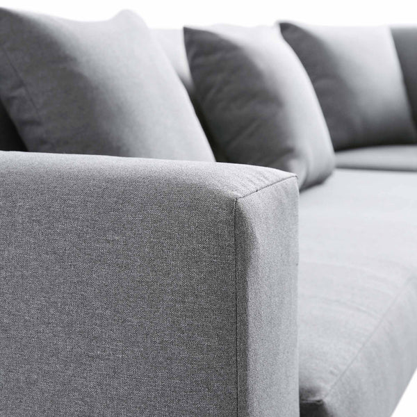 Calabasas Large Outdoor Fabric Aluminium Frame Corner Sofa Set with Coffee Table, Dark Grey