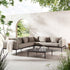 Calabasas Large Outdoor Fabric Aluminium Frame Corner Sofa Set with Coffee Table, Taupe - daals