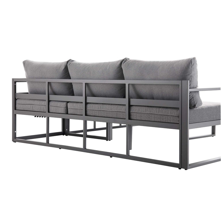 Albany Aluminium Corner Sofa Set with Reclining Back and Coffee Table, daals
