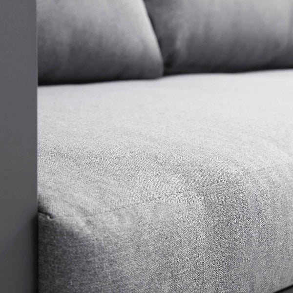 Albany Aluminium Corner Sofa Set with Reclining Back and Coffee Table, Grey