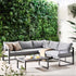 Albany Aluminium Corner Sofa Set with Reclining Back and Coffee Table, Grey - daals