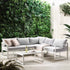 Albany Aluminium Corner Sofa Set with Reclining Back and Coffee Table, White - daals