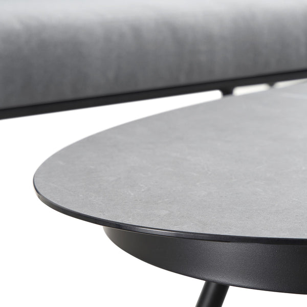 Montebello 4-Seater Outdoor Black Rope and Aluminium Sofa Set with Grey Ceramic Coffee Table