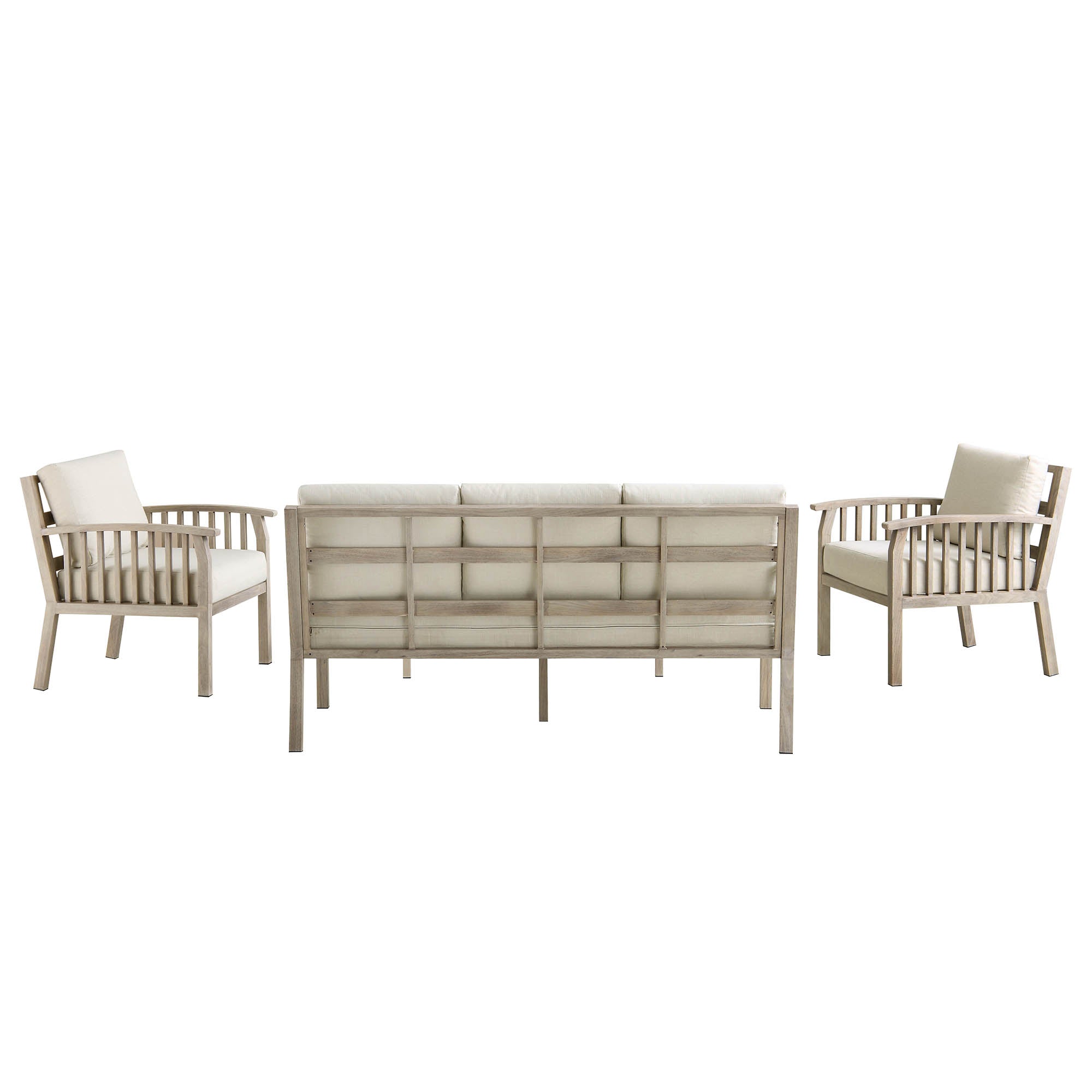 Earlswood Aluminium Washed Wood Effect Sofa Set with Coffee Table
