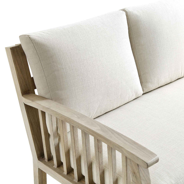 Earlswood Aluminium Washed Wood Effect Sofa Set with Coffee Table