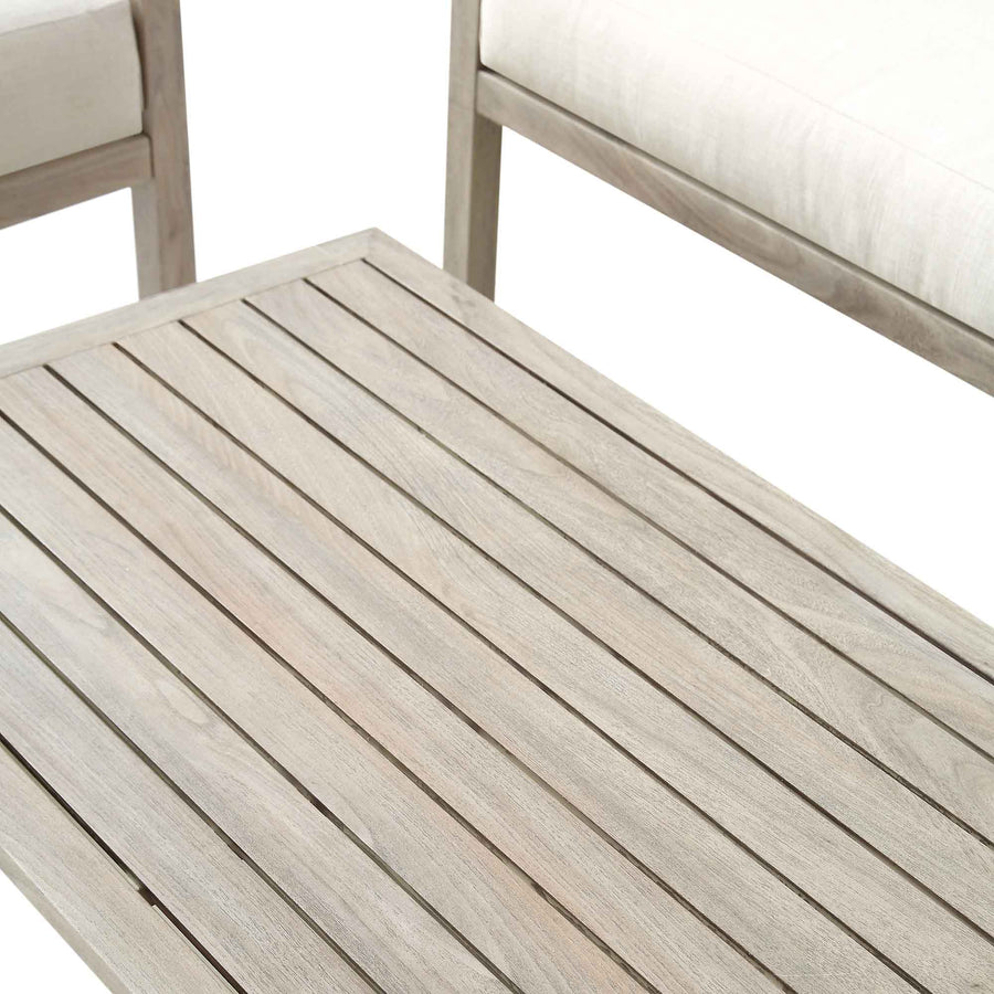 Earlswood Aluminium Washed Wood Effect Sofa Set with Coffee Table