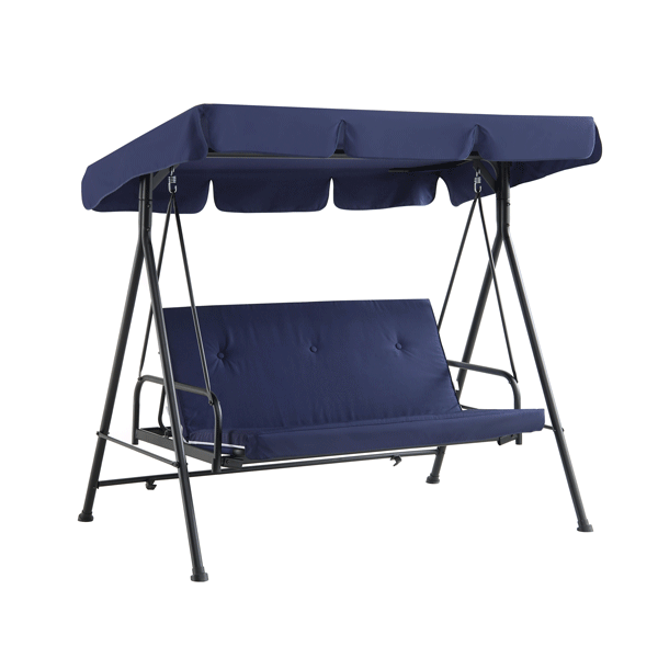 Champneys Outdoor Reclining Swing with Canopy, Blue Striped