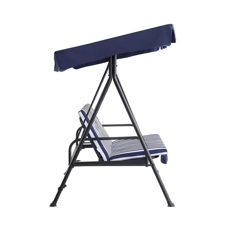 Champneys Outdoor Reclining Swing with Canopy, Blue Striped
