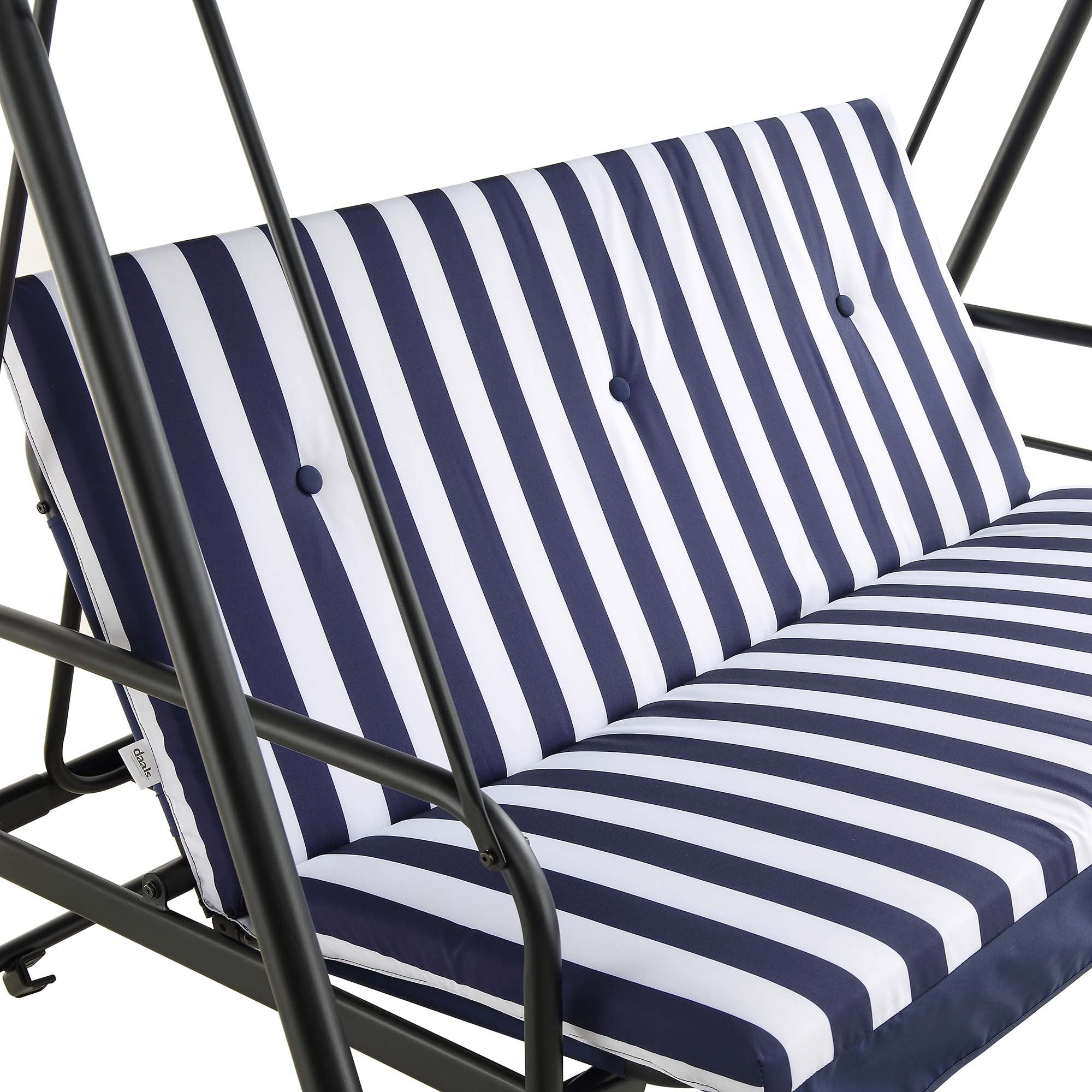 Champneys Outdoor Reclining Swing with Canopy, Blue Striped