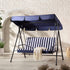 Champneys Outdoor Reclining Swing with Canopy, Blue Striped - daals