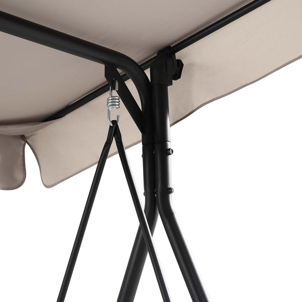 Champneys Outdoor Reclining Swing with Canopy, Taupe Striped