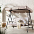 Champneys Outdoor Reclining Swing with Canopy, Taupe Striped - daals