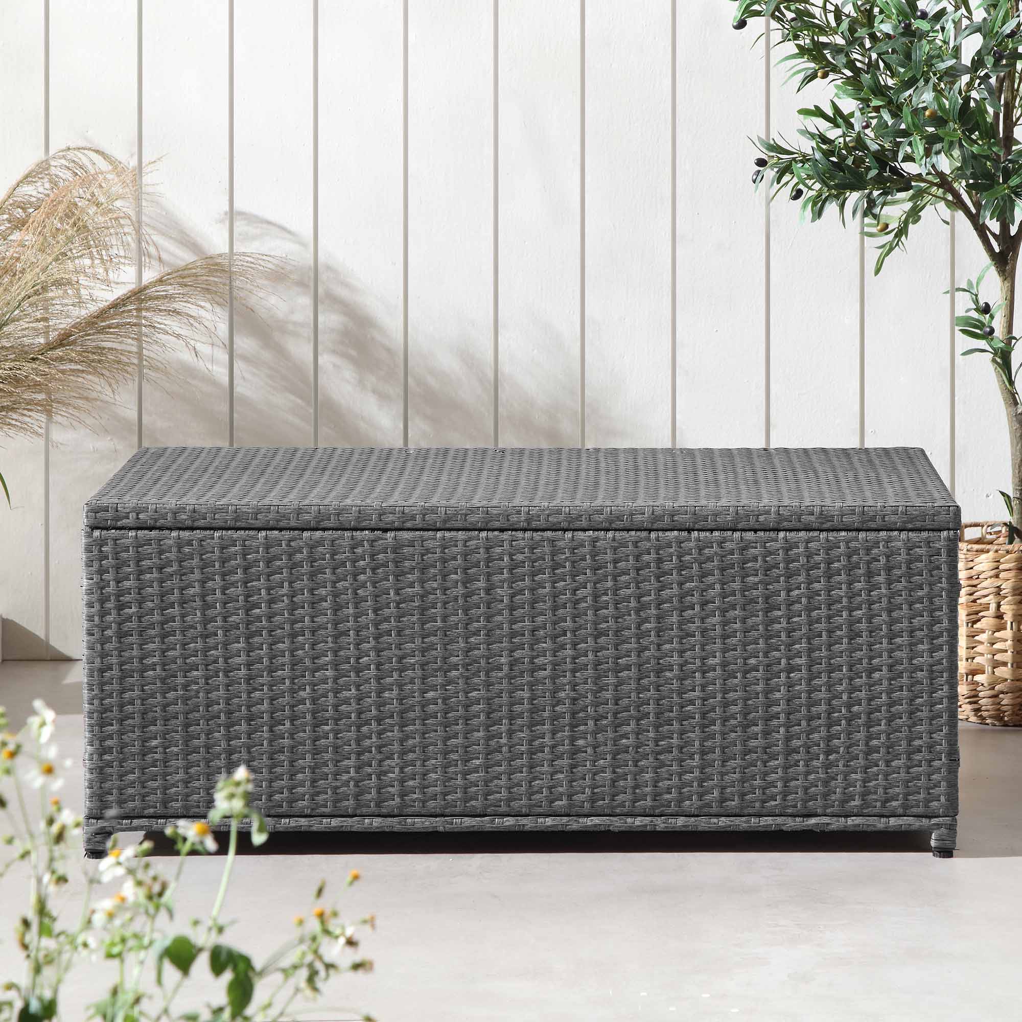 Granchester 120cm Rattan Storage Box, Grey | daals