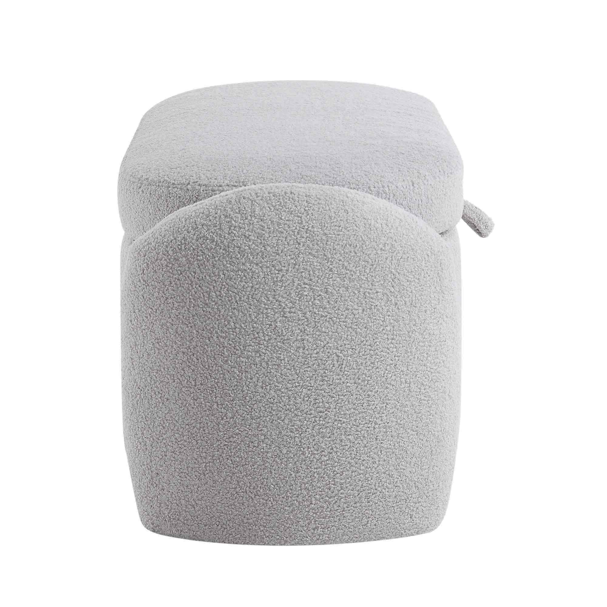 Loha Grey Teddy Boucle 129cm Large Storage Ottoman Bench Daals Loha grey teddy boucle 129cm large storage ottoman bench daals