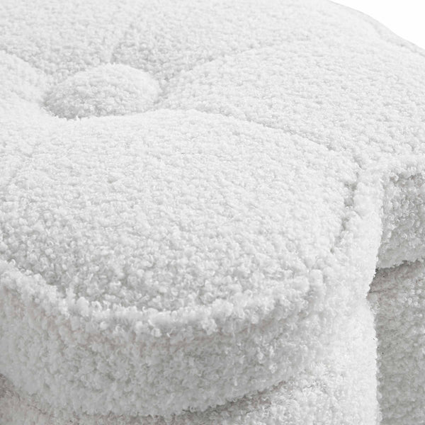 Pollie White Teddy Boucle Storage Stool - daals