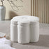 Pollie White Teddy Boucle Storage Stool - daals