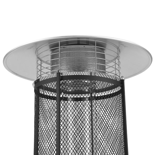 1.8m Tall Freestanding Circle Frame Patio Heater in Silver Stainless Steel 11KW