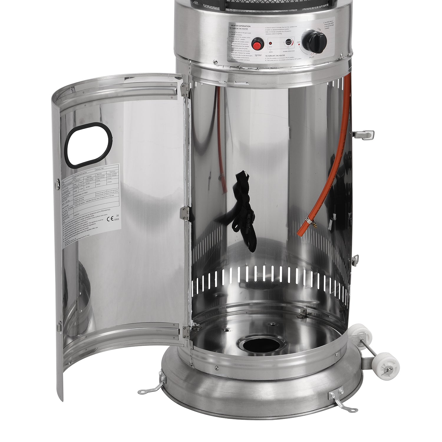 1.8m Tall Freestanding Circle Frame Patio Heater in Silver Stainless S |  daals