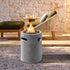 Real Concrete Cylinder Tabletop Fire Pit Lantern 13.6″ (34.5 cm) Tall - daals