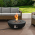 Round Outdoor Charred Wood Effect Concrete Gas Fire Bowl - daals