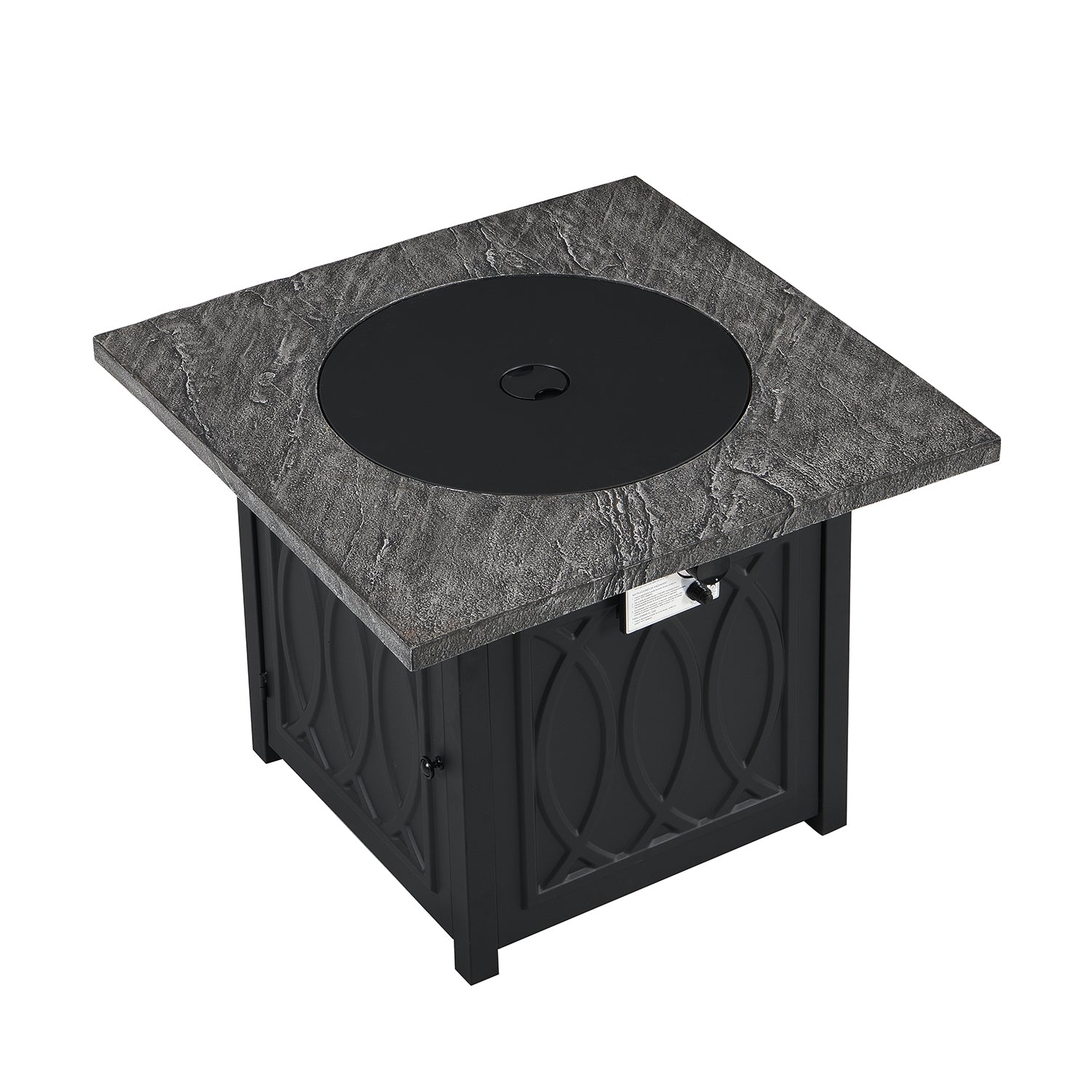 Square Outdoor 32" x 32" 50,000BTUs Real Concrete Gas Firepit Table