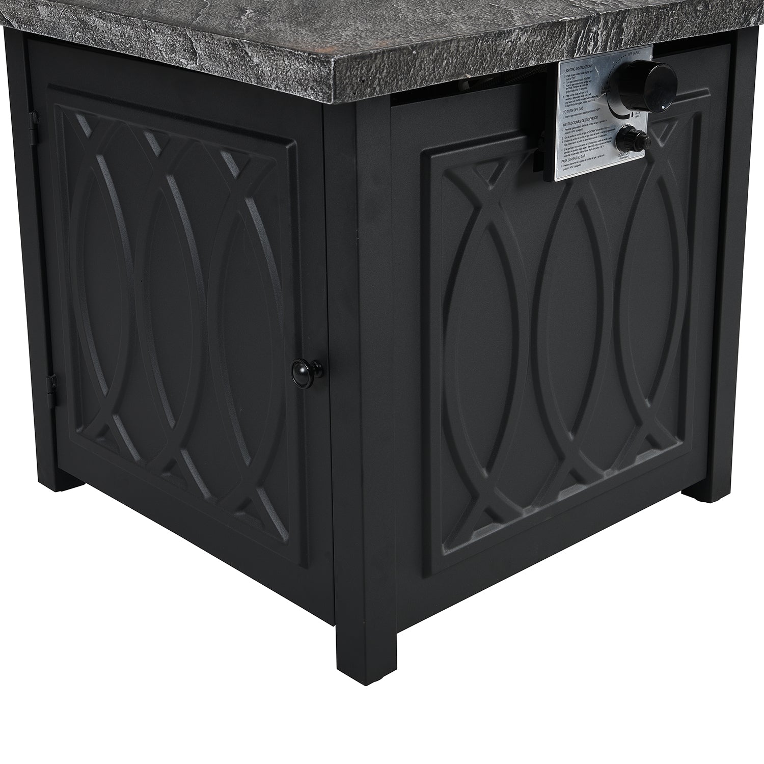 Square Outdoor 32" x 32" 50,000BTUs Real Concrete Gas Firepit Table