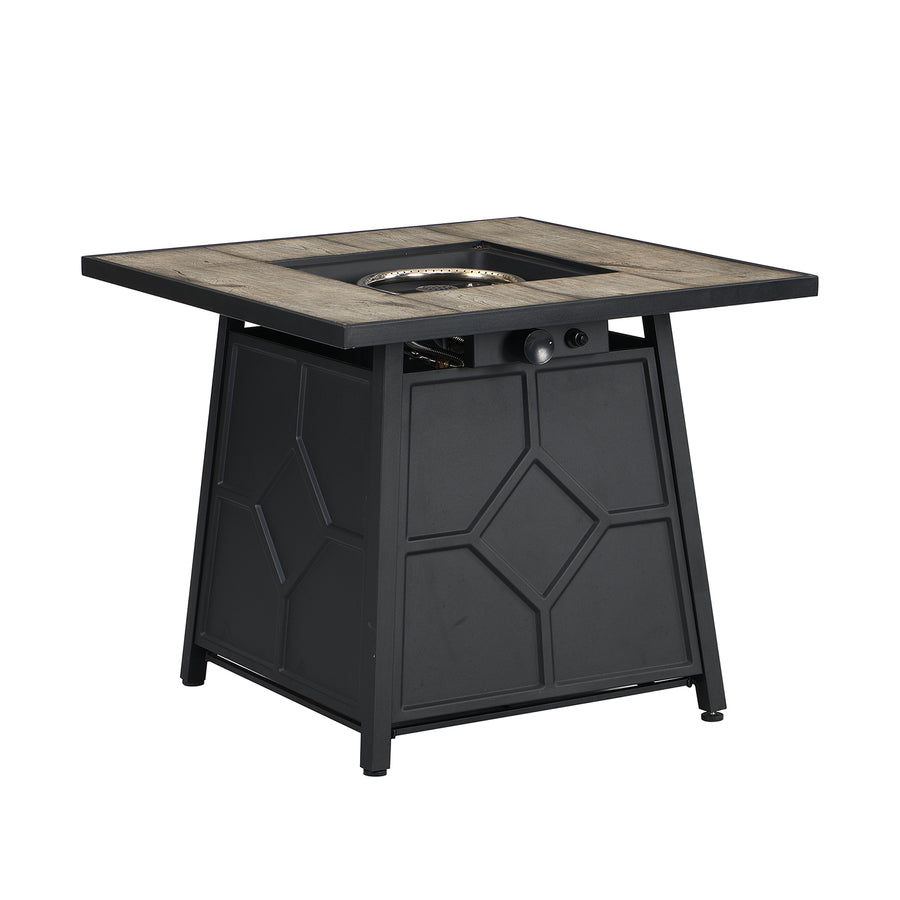 Square Outdoor 30" x 30"  40,000BTUs Real Concrete Fire Pit Table