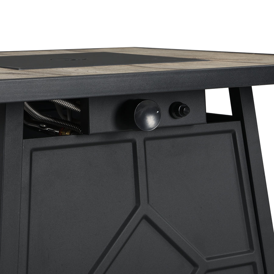Square Outdoor 30" x 30"  40,000BTUs Real Concrete Fire Pit Table