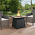 Square Outdoor 30" x 30" 40,000BTUs Real Concrete Fire Pit Table - daals