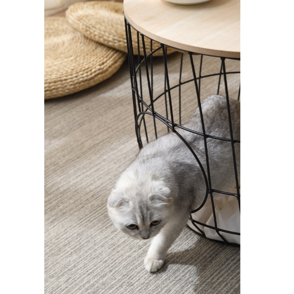 Mau Side Table/Indoor Cat House with Cushion (Black)