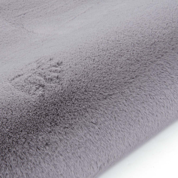 Lush Supersoft Grey Faux Fur Rug - 160 x 230 cm