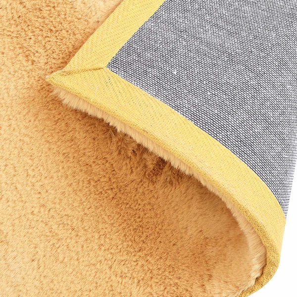 Lush Supersoft Yellow Faux Fur Rug - 80 x 150 cm