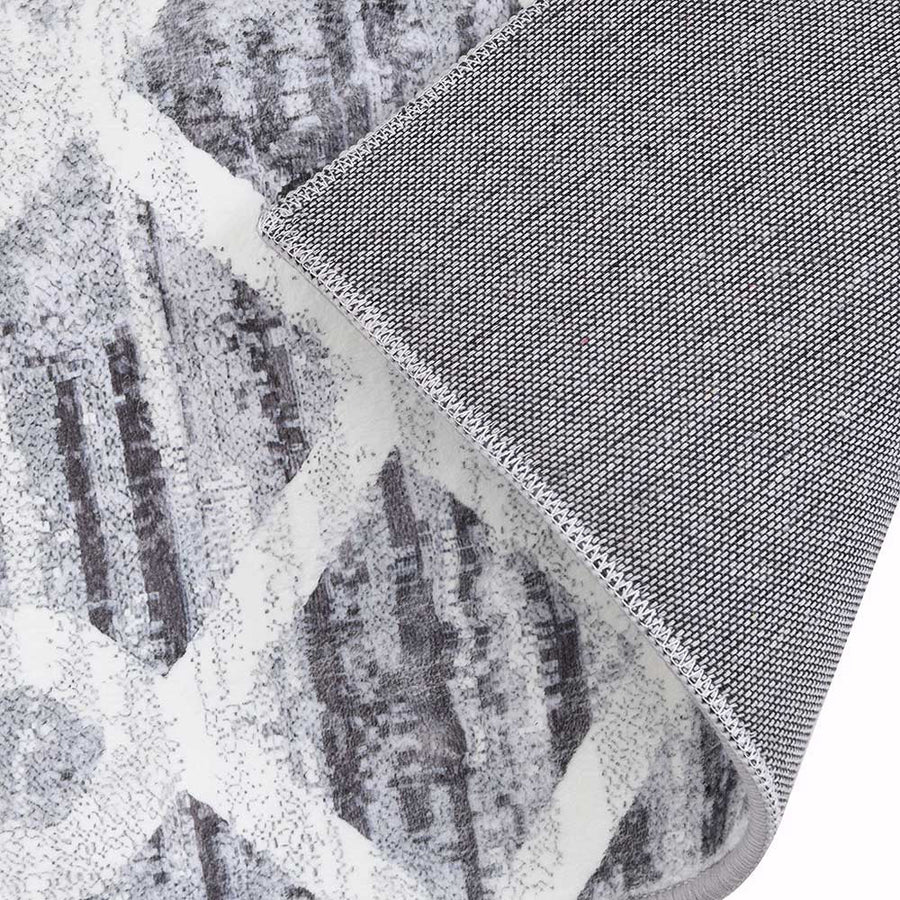Trellis Grey Distressed Printed Rug 140 x 200 cm