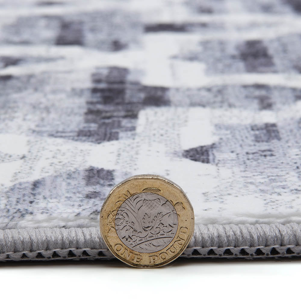 Trellis Grey Distressed Printed Rug 140 x 200 cm