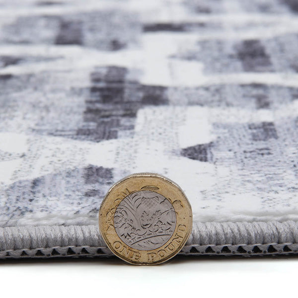 Trellis Grey Distressed Printed Rug 140 x 200 cm