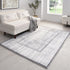 Border White and Grey Distressed Rug 120 x 170 cm