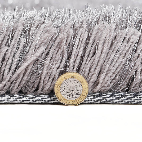 Silver Tufted Shaggy Rug 120 x 170 cm