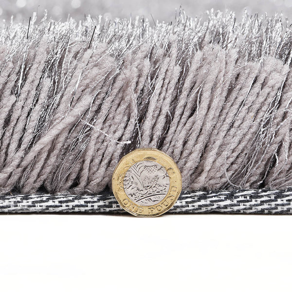 Silver Tufted Shaggy Rug 200 x 290 cm
