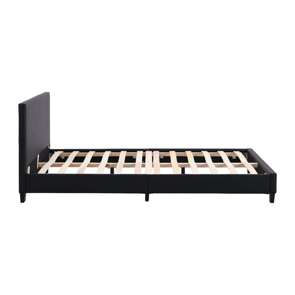 URSA Black PU Leather Bed Frame with LED on Footend - daals