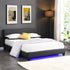 URSA Black PU Leather Bed Frame with LED on Footend - daals