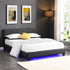 URSA Black PU Leather Bed Frame with LED on Footend - daals