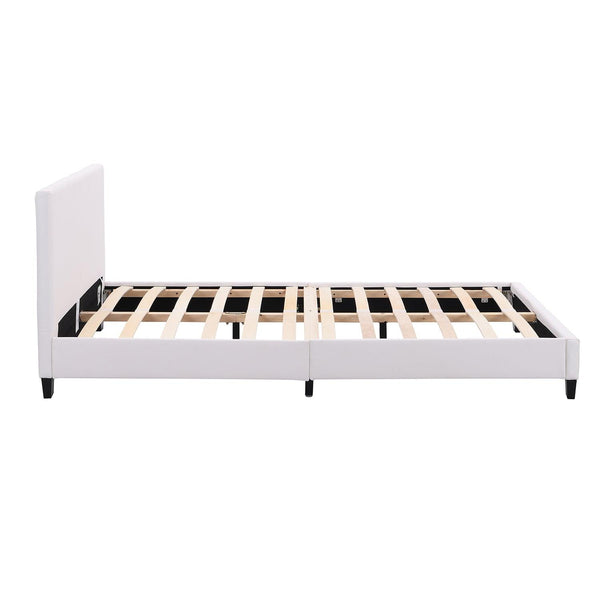 URSA White PU Leather Bed Frame with LED on Footend - daals