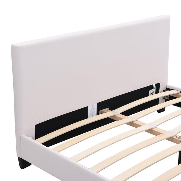 URSA White PU Leather Bed Frame with LED on Footend - daals