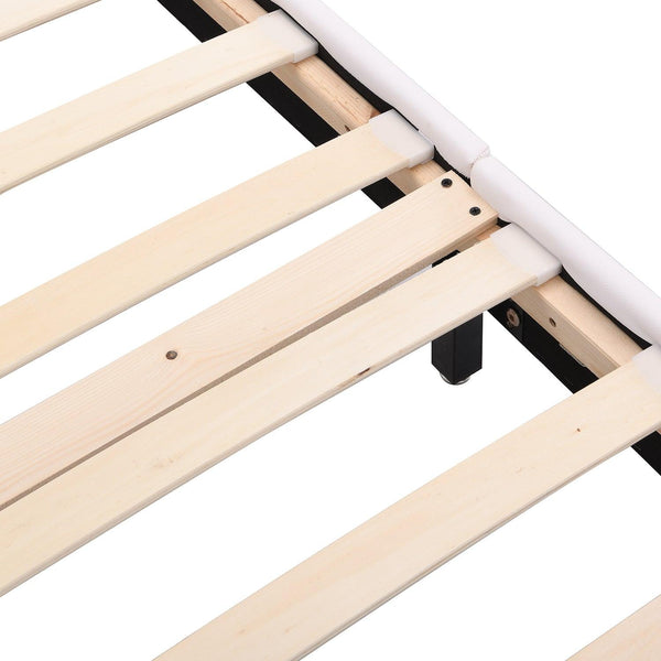 URSA White PU Leather Bed Frame with LED on Footend - daals
