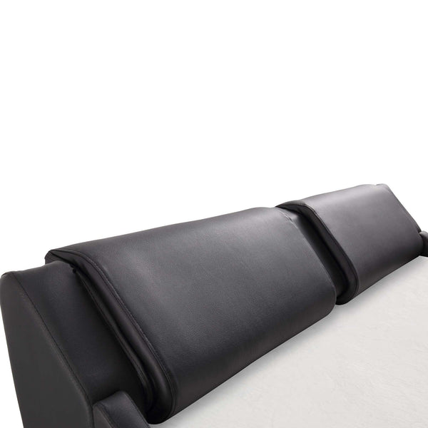 CORVUS Faux Leather Upholstered Bed Frame with Underbed LED Lights, Black - daals