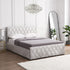 Hayden Crushed Velvet Side Lift Storage Ottoman Upholstered Bed Frame Silver - daals
