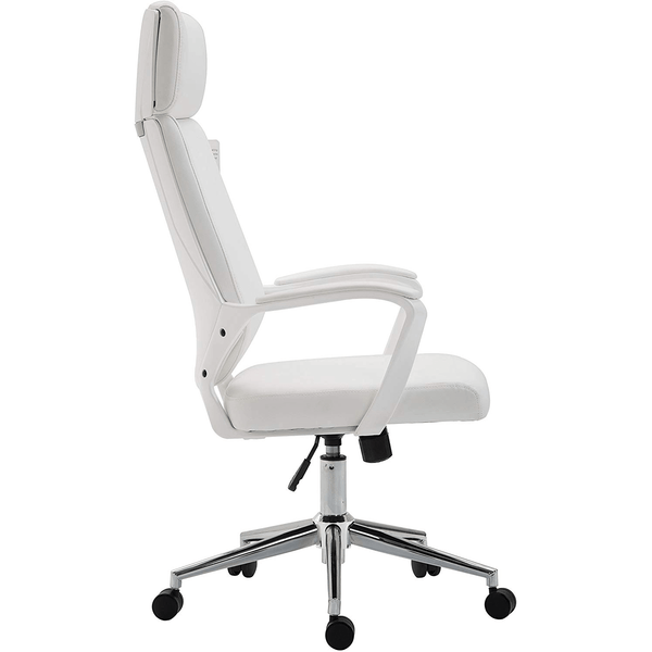 Cherry Tree Furniture High Back Modern Design PU Leather Swivel Office Chair Computer Desk Chair, MO68 White - daals
