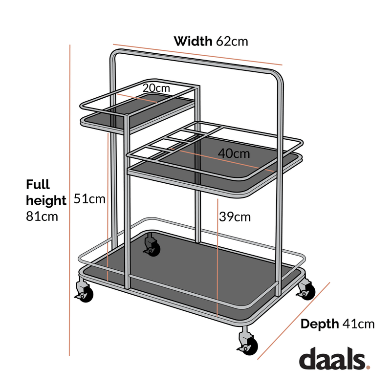 Clementine Antique Brass Effect Drink Trolley