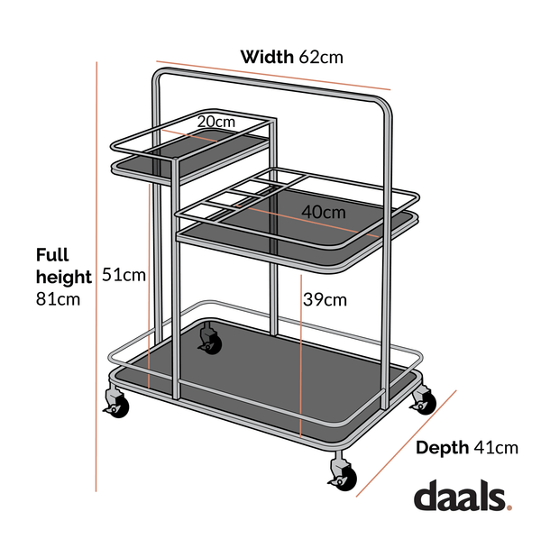 Clementine Antique Brass Effect Drink Trolley
